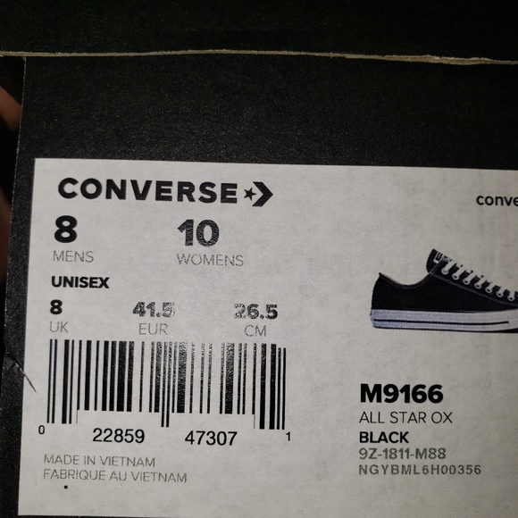 Custom Blinged Black Low Top Converse All Stars - Picture 7 of 8